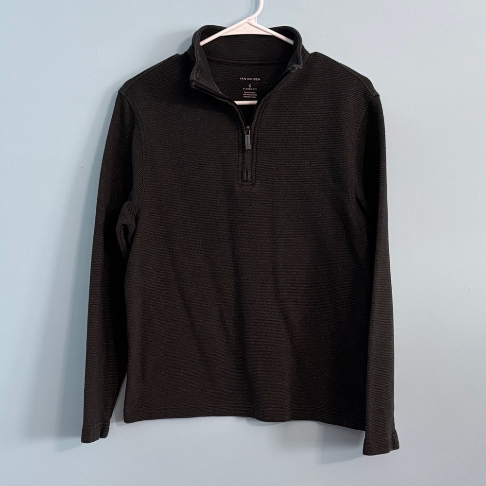 Van Heusen Men's Black Zip-Up Sweater